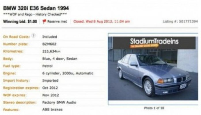BMW vândut cu 1 dolar... din greşeală
